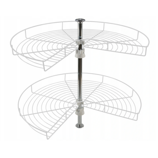 2 patrové rohové otočné koše 3/4 - 690 mm - bílé – Furnica