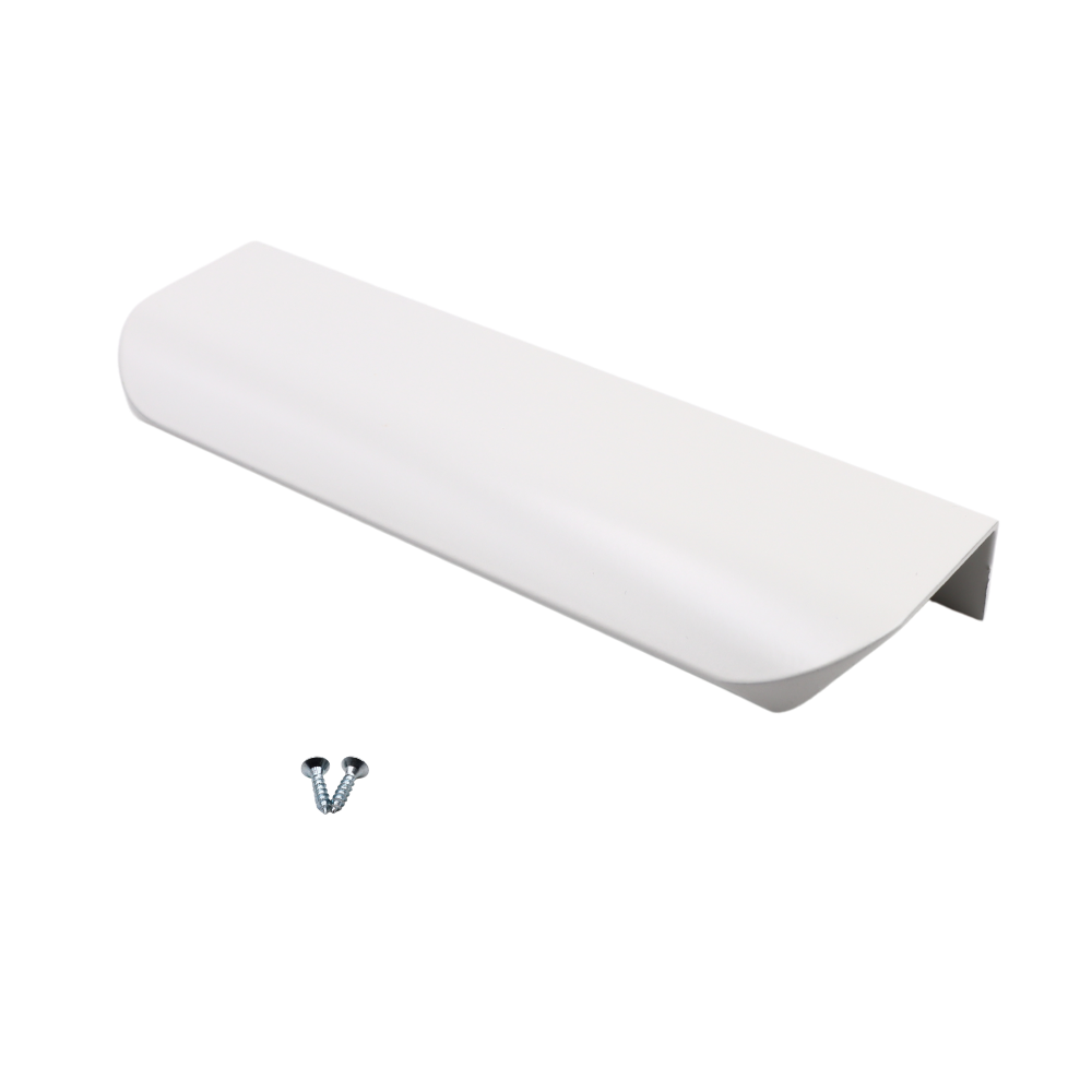 Okrajový úchop s kulatým profilem, délka 128 mm (celková délka 148 mm) - bílá. – Furnica