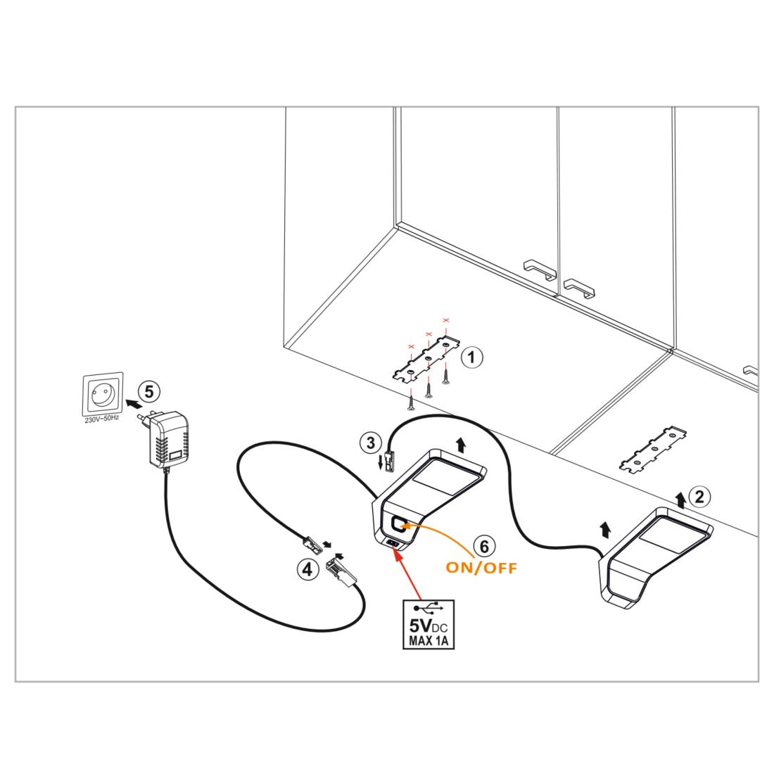3 nejlepší skříňové LED lampy s USB + napájecím zdrojem (F03) (2) – Furnica