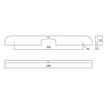 Nábytková rukojeť 320mm U084 - chrom (2) – Furnica