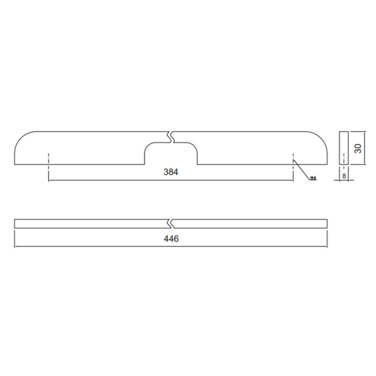 Nábytková rukojeť 384mm U084 - chrom (2) – Furnica