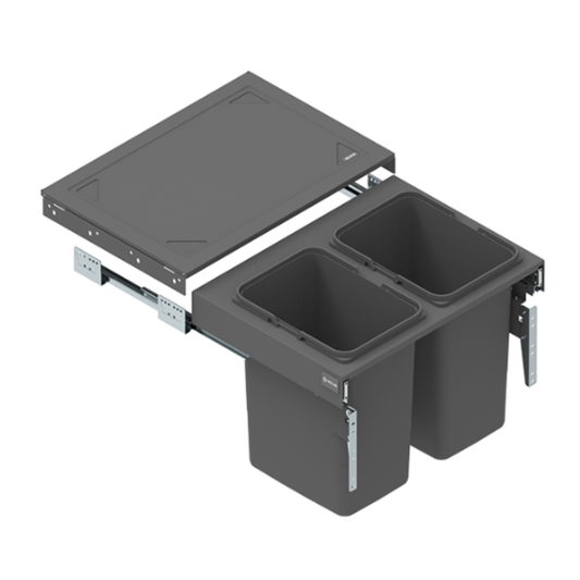 Výsuvný odpadkový koš na tříděný odpad - 2x15 l nebo 2x20 l - skříňka 60 cm