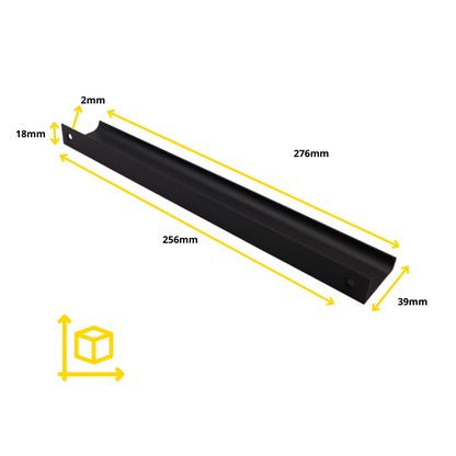 Hrana profilové rukojeti s délkou 256 mm (celková délka 276 mm) - černá. (2) – Furnica