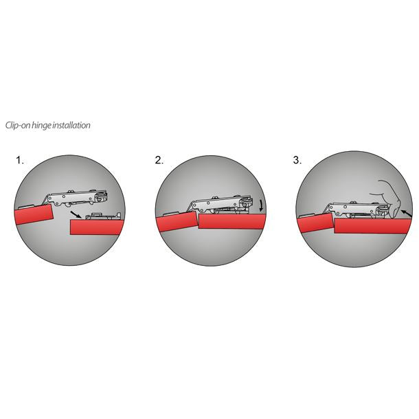 +45º Soft-Close pantový zámek, H2 montážní deska s EURO šrouby, skloněné dveře