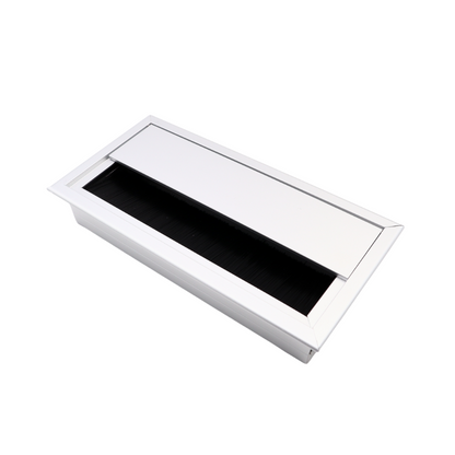 Obdélníkový hliníkový kabelový průchod 160x80mm, stříbrný. – Furnica