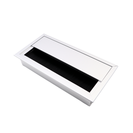 Obdélníkový hliníkový kabelový průchod 160x80mm, stříbrný. – Furnica