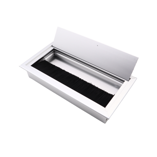 Obdélníkový hliníkový kabelový průchod 160x80mm, stříbrný. (2) – Furnica