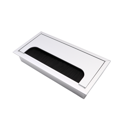 Obdélníkový hliníkový kabelový průchod 160x80mm, stříbrný "Vlna" – Furnica