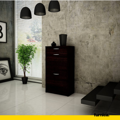 JULIA - Botník na boty s 1 šuplíkem a 2 úložnými poličkami - Wenge H92cm W50cm D28cm