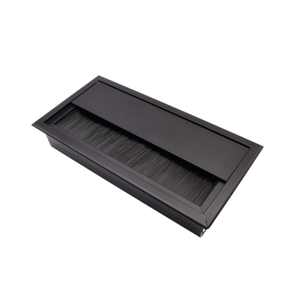 Obdélníkový hliníkový kabelový průchod 160x80mm, černý. – Furnica