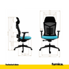 FILIPPO II - Kancelářská židle potažená vysoce kvalitním mikrosíťovým materiálem - černá/modrá H129cm W68cm