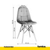 FABRIZIO - Potahovaná židlička do jídelny / kanceláře s dřevěnými nohami - černá
