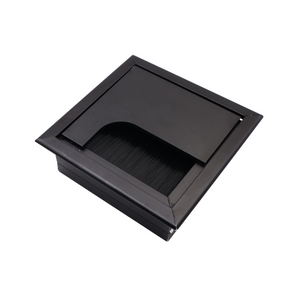 Čtvercový hliníkový kabelový průchod 80x80mm, černý "Vlna"