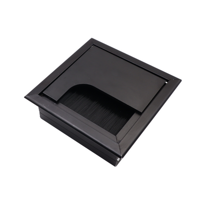 Čtvercový hliníkový kabelový průchod 80x80mm, černý "Vlna" – Furnica