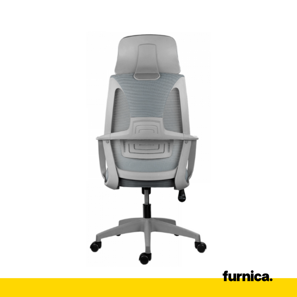 FEDERICO - Kancelářská židle s prošívaným potahem z vysoce kvalitní mikrosítě - šedá H123cm W65cm