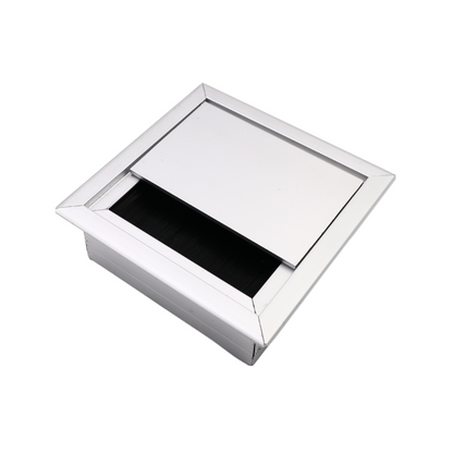 Čtvercový hliníkový kabelový průchod 80x80mm, stříbrný – Furnica