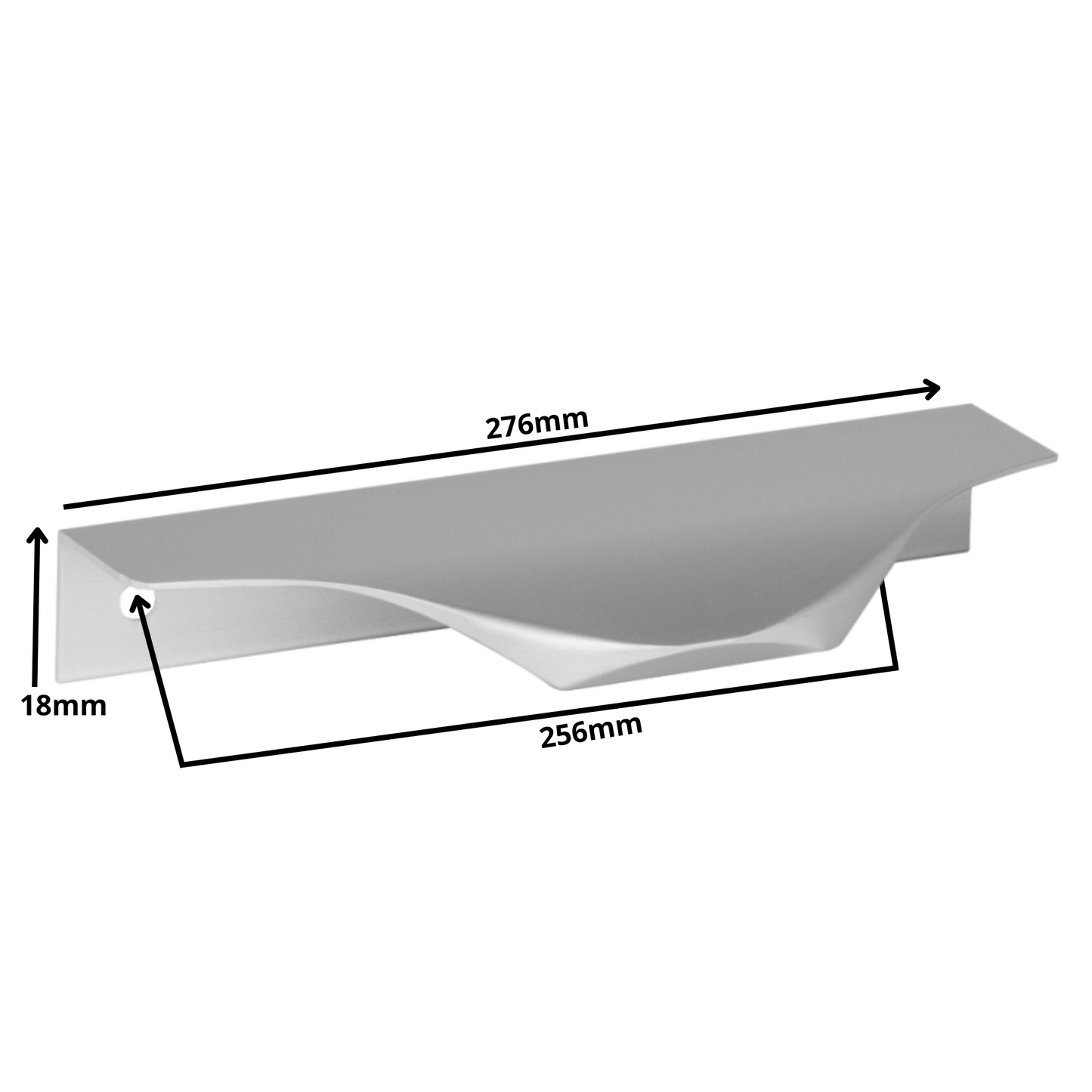Profilová rukojeť Edge Grip UA04 256 mm (celková délka 276 mm) - hliník