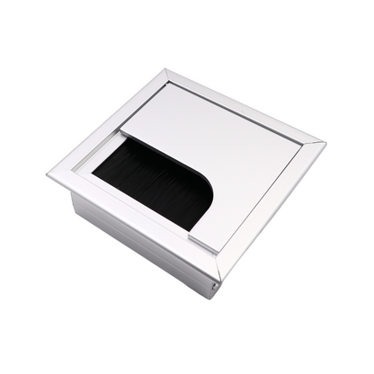 Čtvercový hliníkový kabelový průchod 80x80mm, stříbrný "Vlna" – Furnica