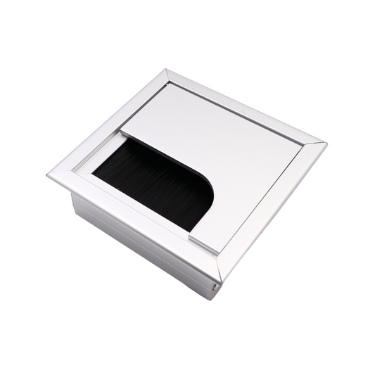 Čtvercový hliníkový kabelový průchod 80x80mm, stříbrný "Vlna" – Furnica