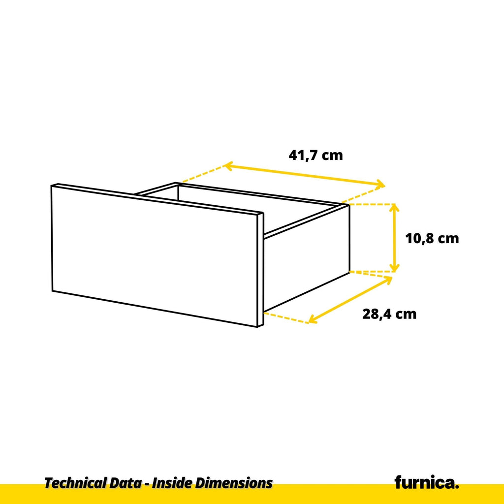 GABRIEL - Komoda se 6 šuplíky - Skříň na oblečení do ložnice - Bílá / antracitový lesk H71cm W100cm D33cm