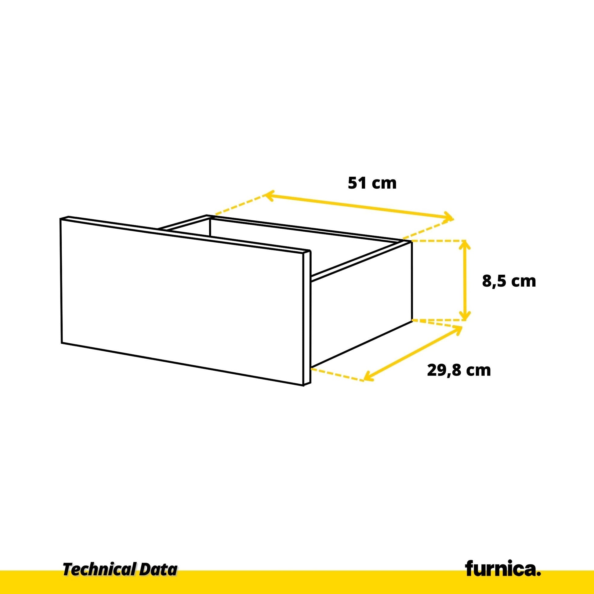 GABRIEL - Komoda se 4 šuplíky - Skříň na oblečení do ložnice - Bílý mat / Bílý lesk H92cm Š60cm D33cm (6) – Furnica