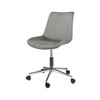 EDMONDO - Kancelářská židle s potahem z potištěného sametu s výplní - šedá barva s chromovými nohami