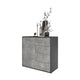CAMILLE - Skříň s dvířky a 4 zásuvkami s funkcí push to open - antracit / basalt Trasimeno H74cm W80cm D36cm – Furnica