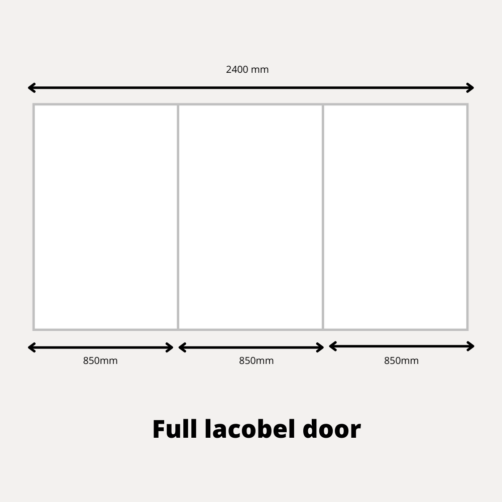 3x Posuvné dveře na šatní skříň - V: až 2500 mm Š: 2400 mm - Lacobel Black