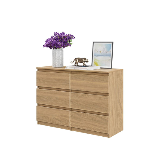GABRIEL - Komoda se 6 šuplíky - Skříň na oblečení do ložnice - Kredenční skříň - Lancelot H71cm W100cm D33cm