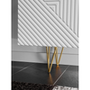 PYRAMIDA - Kredenc s předními/dveřními panely z 3D frézovaného MDF - Matně bílá