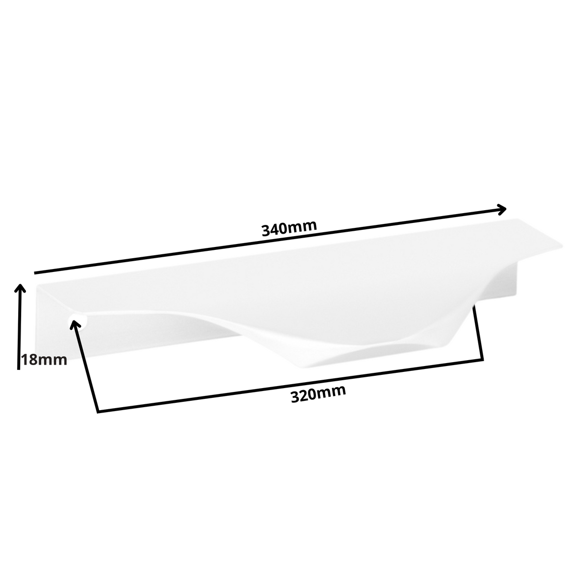 Profilová rukojeť Edge Grip UA04 320 mm (celková délka 340 mm) - bílá