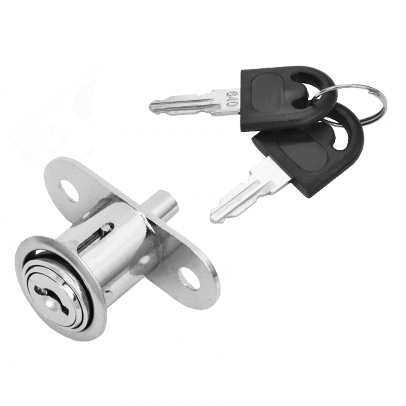 Zámek na skříňové posuvné dveře 19x24mm, chromovaný – Furnica