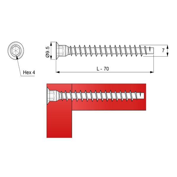 Potvrzovací šrouby - 7,0x70 mm (100 ks) (2) – Furnica