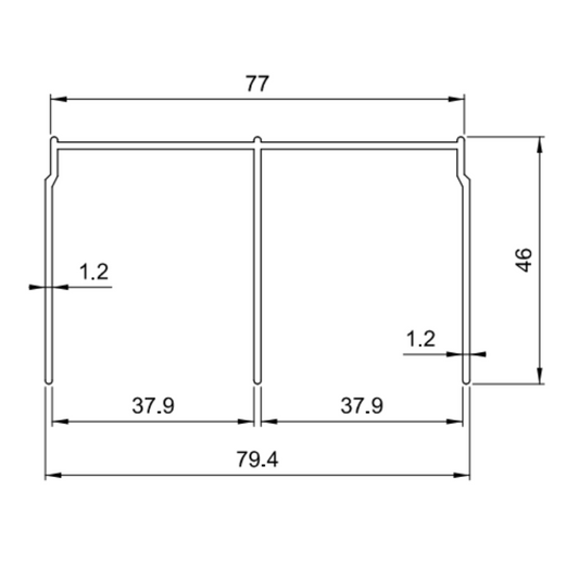 Dvojitá horní hliníková kolejnice 560 cm - kognakově anodizovaná