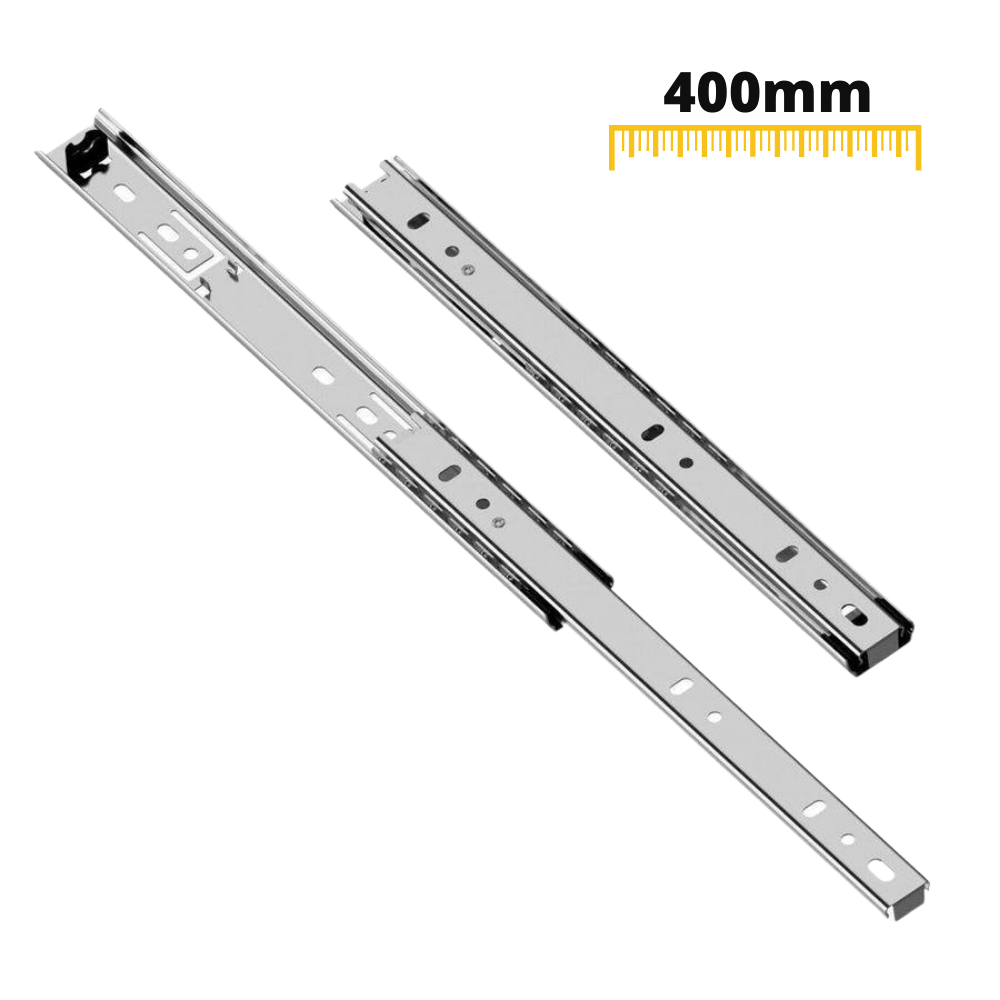 Výsuvné lišty s kuličkovými ložisky 400 mm - H27 (pravá a levá strana)