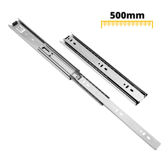 Výsuvné lišty s kuličkovými ložisky 500 mm - H45 (pravá a levá strana)