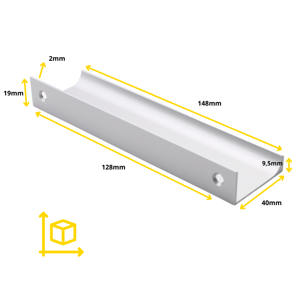 Profilová rukojeť Edge Grip o délce 128 mm (celková délka 148 mm) - hliník (4) – Furnica