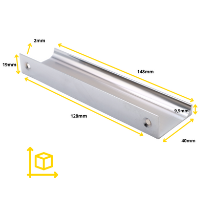 Profil rukojeti Edge Grip 128 mm (celková délka 148 mm) - chrom (4) – Furnica