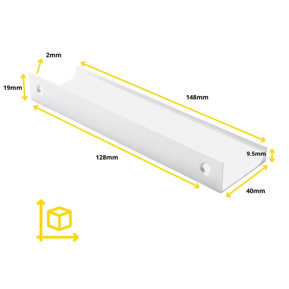 Profil rukojeti Edge Grip 128 mm (celková délka 148 mm) - bílá (4) – Furnica