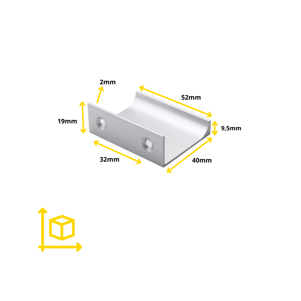 Profil rukojeti Edge Grip 32 mm (celková délka 52 mm) - Hliník (4) – Furnica