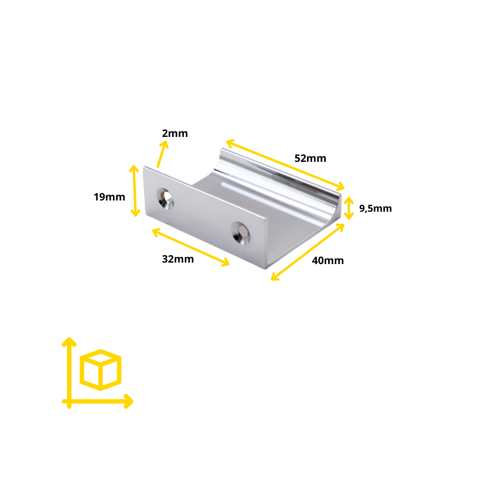 Profilová rukojeť Edge Grip 32 mm (celková délka 52 mm) - chromovaná (4) – Furnica