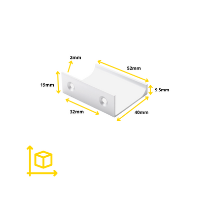Profil rukojeti Edge Grip 32 mm (celková délka 52 mm) - bílá. (4) – Furnica