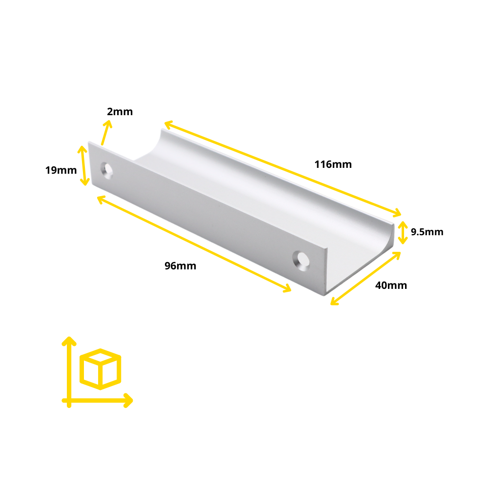 Profil rukojeti Edge Grip 96 mm (celková délka 116 mm) - Hliník