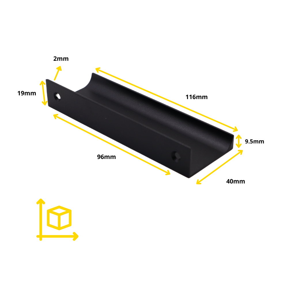 Profilová rukojeť Edge Grip o délce 96 mm (celková délka 116 mm) - černá. (4) – Furnica