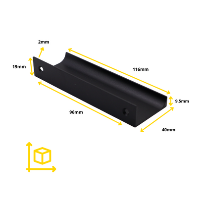 Profilová rukojeť Edge Grip o délce 96 mm (celková délka 116 mm) - černá. (4) – Furnica