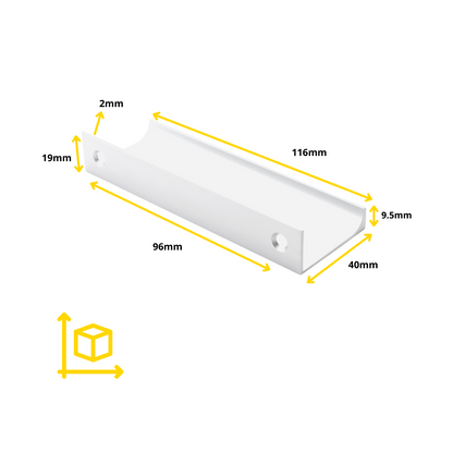 Profilová rukojeť Edge Grip o délce 96 mm (celková délka 116 mm) - bílá. (4) – Furnica