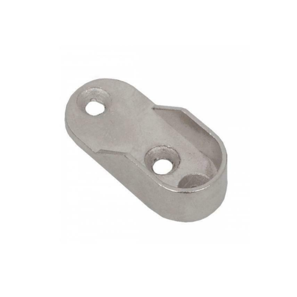 Držák pro oválnou tyč o rozměrech 15x30 mm, niklový.