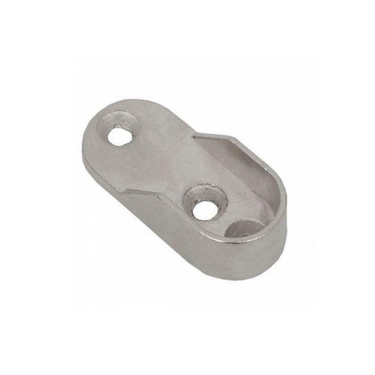 Držák pro oválnou tyč o rozměrech 15x30 mm, niklový.