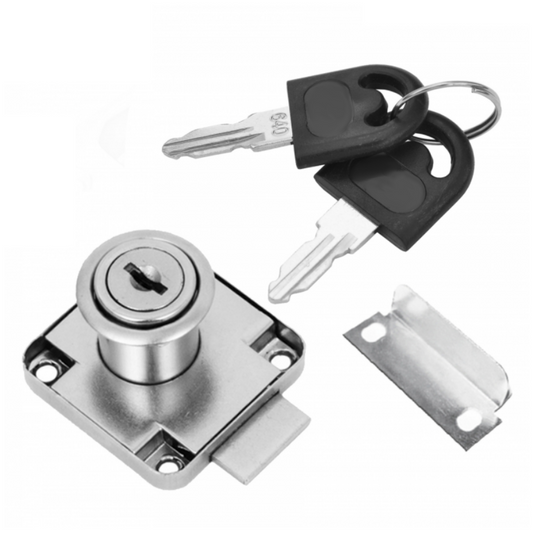 Zámek na nábytek 19x22mm, verze s identickým klíčem, niklový. – Furnica