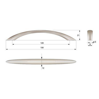 Nábytková rukojeť 128mm UZ04 - Satin (2) – Furnica